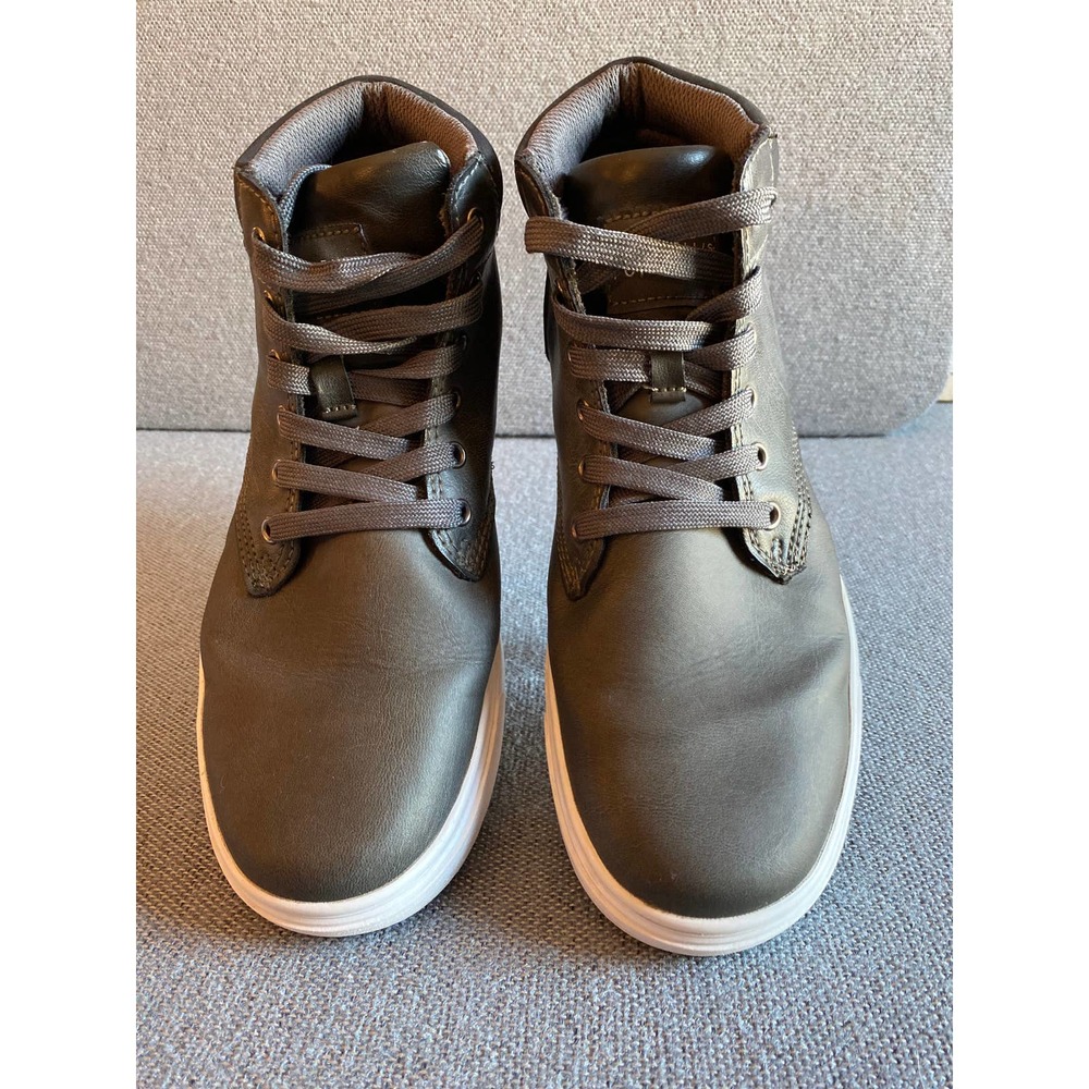 Perry Ellis Mens high top sneakers, size 8, gray/black, Santa Cruze, like new